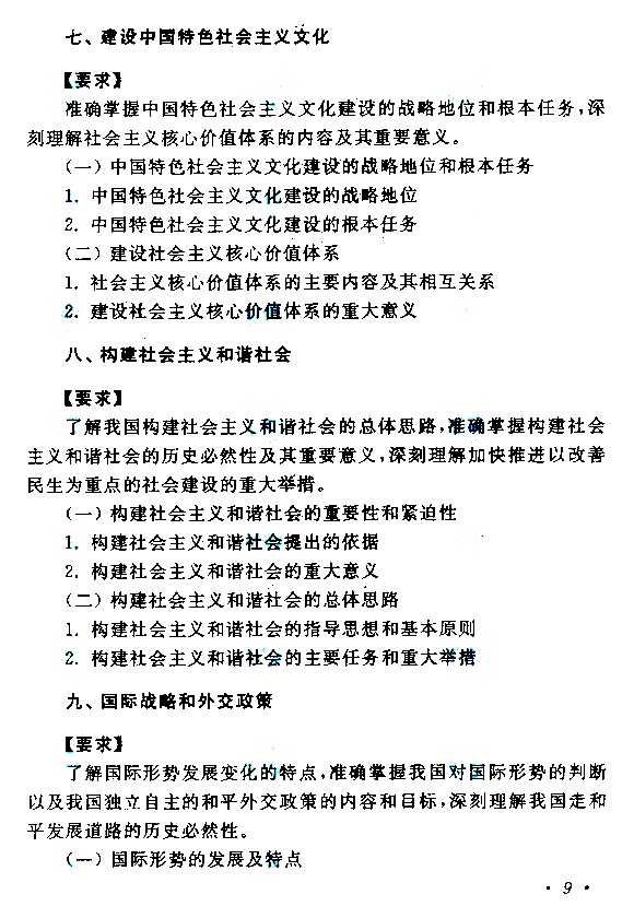 2018年成人高等教育考試專升本《政治》考試大綱